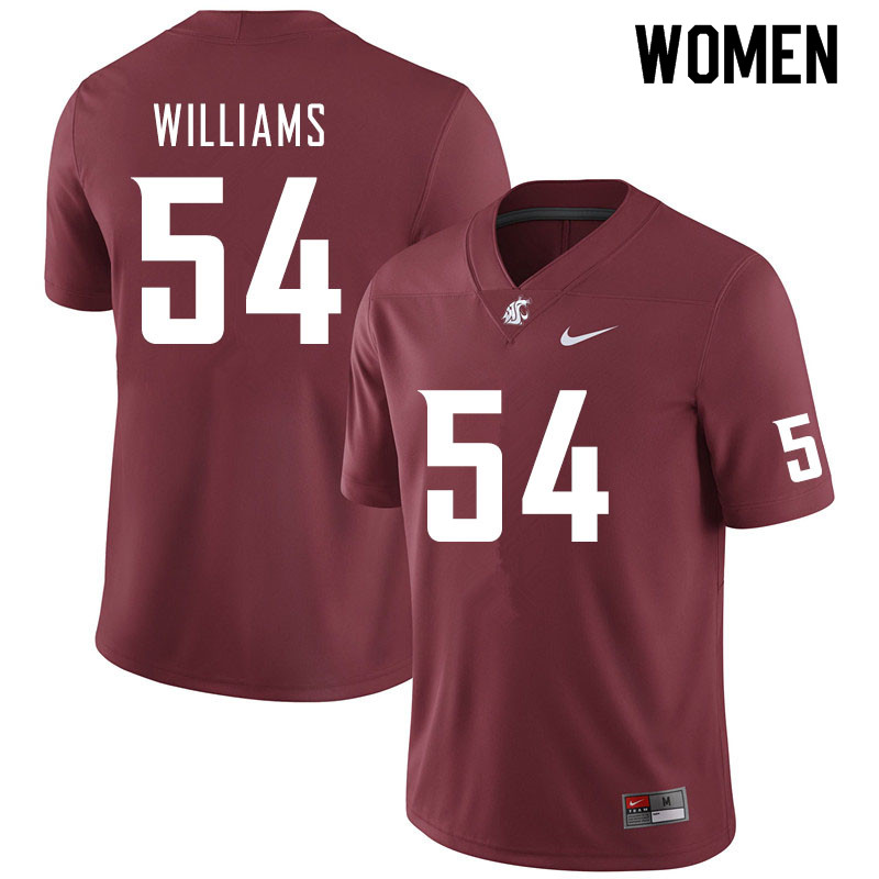 Women #54 Tyler Williams Washington State Cougars College Football Jerseys Sale-Crimson